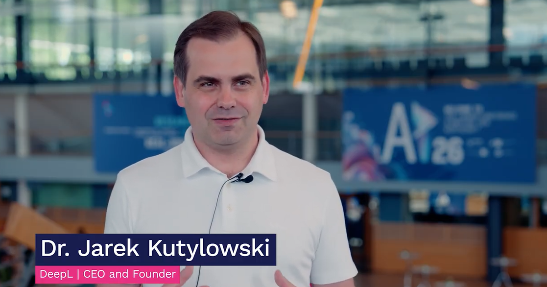 Dr. Jarek Kutyłowski, CEO and Founder of DeepL, speaks during an interview at AI26 – The Lamarr Conference, sharing his perspective on Europe's AI future and the translation of AI research into real-world innovation.