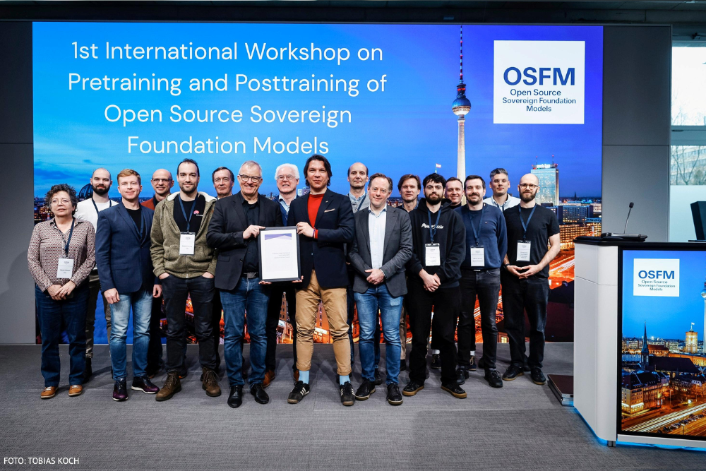 Group picture: European experts at the “Pretraining and Posttraining of Sovereign Foundation Models” workshop ahead of the Summit on European Digital Sovereignty